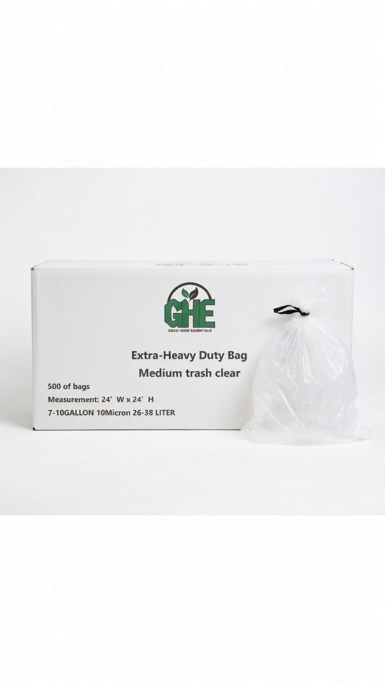 7-10 Gallon Clear Trash Bags – 500 Count